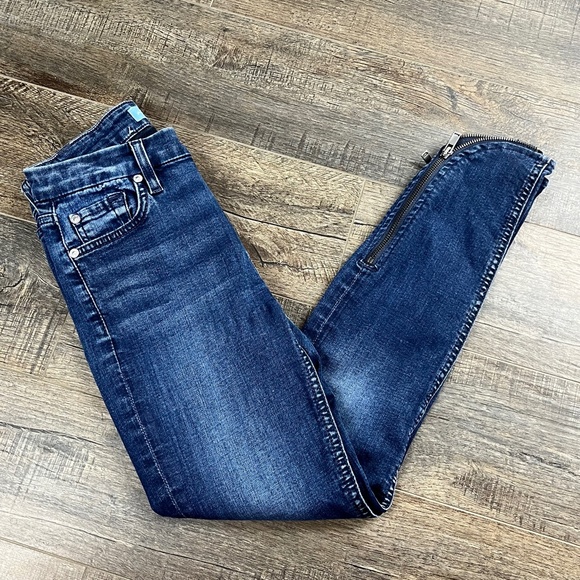 7 For All Mankind Ankle Skinny Jeans Pants Denim ((size 24)) - Picture 4 of 8